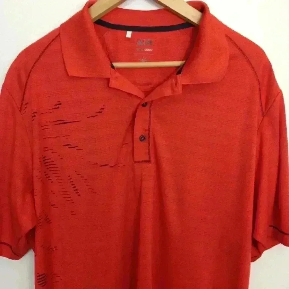 ADIDAS CLIMA COOL SHORT SLEEVE LARGE RED POLO
